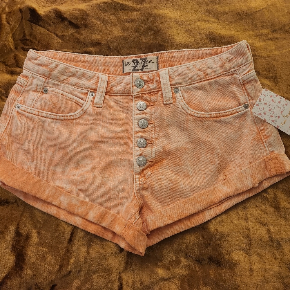 Free People Romeo Rolled Cut Off Denim Jean Shorts